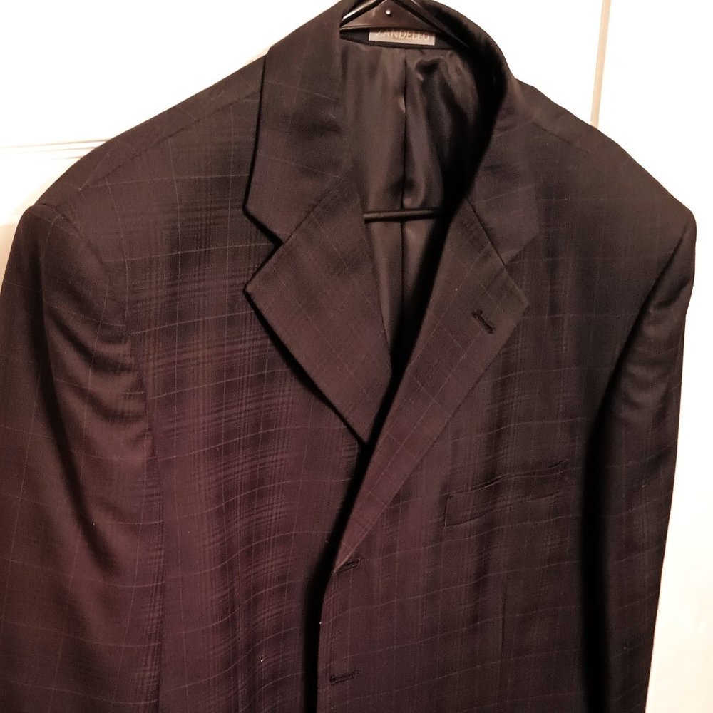 Zandello Men Charcoal Suit Jacket